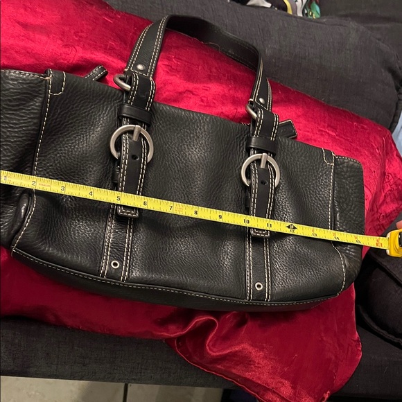 Coach Black Leather Shoulder Bag with Buckle Rings - Picture 15 of 16